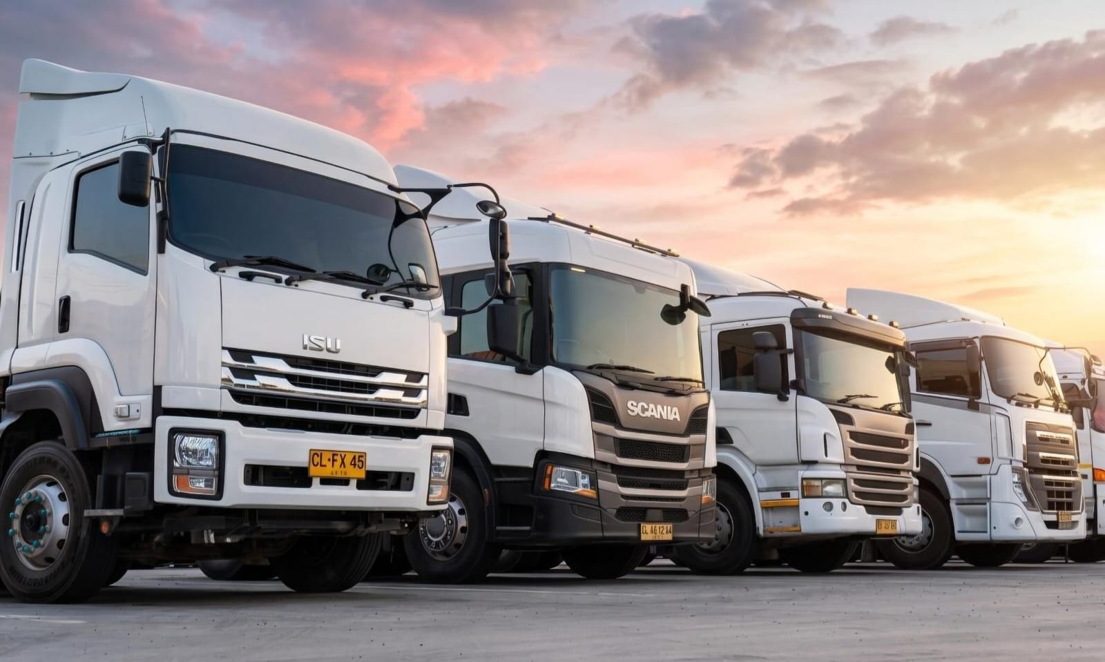 Camión siendo reparado en taller industrial